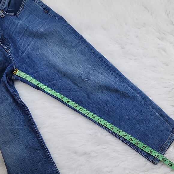 Eileen Fisher -22 Stretch Organic Cotton Boyfriend Jeans Mid-Rise Distressed 6 - Picture 9 of 9